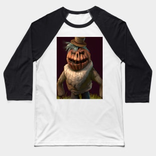 Pumkin Head Scarecrow Baseball T-Shirt